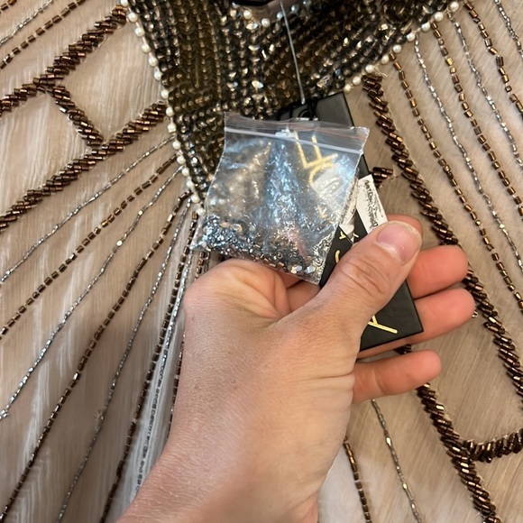 AS by DF Moonlight Creme Bianca Beaded Silk Dress - Picture 10 of 15